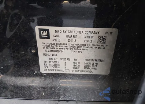 2019 Buick Encore Fwd Preferred z USA, uszkodzony, nr VIN KL4CJASB0KB841641